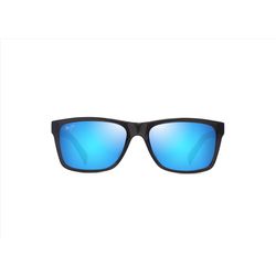 Maui Jim Kowelo Sunglasses Unisex Shiny Trans Dark Grey Frame Blue Hawaii Lens Polarized Blue