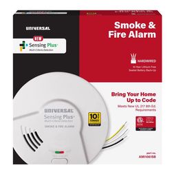 USI Sensing Plus Hard-Wired w/Battery Back-up Ionization/Photoelectric Smoke/Fire Detector 1 pk