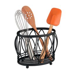 Spectrum Leaf 6.5 in. H X 8 in. W X 5 in. D Black Utensil Holder