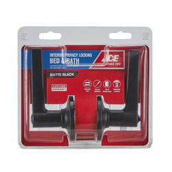 Ace Flat Lever Matte Black Privacy Lockset 1-3/4 in.