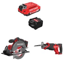 CRAFTSMAN V20 3Ah Advanced Battery Starter with Reciprocating Saw with 6-1/2-in Circular Saw
