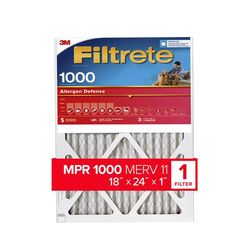 Filtrete 24 in. W X 18 in. H X 1 in. Polyester 1000 MPR Pleated Allergen Air Filter 1 pk