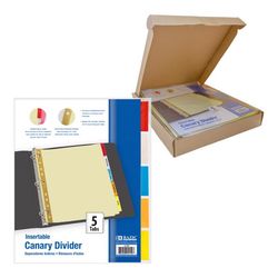 Bazic Products Canary Binder Dividers 1 pk