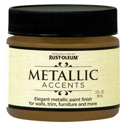 Rust-Oleum Metallic Accents Metallic Gold Mine Water-Based Paint Exterior and Interior 2 oz