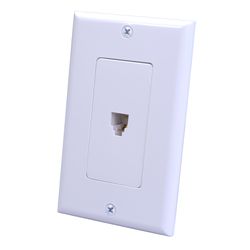 Ace White 1 gang Plastic Telephone Wall Plate 1 pk