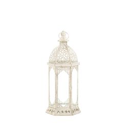 Gallery of Light Graceful Glass/Metal White Lantern