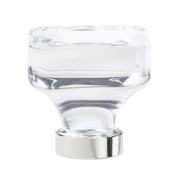 Amerock Glacio Transitional Square Cabinet Knob 1-5/16 in. Polished Nickel Clear 1 pk