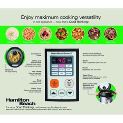 Hamilton Beach 4.5 qt Silver Stainless Steel Programmable Multi-Cooker