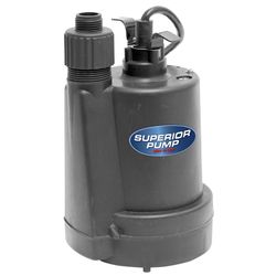 Superior Pump 1/4 HP 1800 gph Thermoplastic Switchless Switch Top Submersible Utility Pump