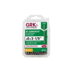 GRK Fasteners No. 8 in. X 3-1/8 in. L Star Trim Head W-Cut Trim Screws