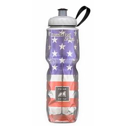 Polar Bottle 24 oz Double Wall Insulation Blue/Red/Silver BPA Free Water Bottle