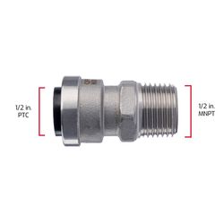 QuickFitting Push to Connect 1/2 in. PF Steel Adapter