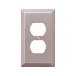 Amerelle Century Brushed Nickel 1 gang Stamped Steel Duplex Wall Plate 1 pk