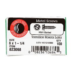 HILLMAN No. 8 Ga. X 1-1/4 in. L Slotted Hex Washer Head Sheet Metal Screws 100 pk