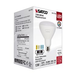 Satco BR40 E26 (Medium) LED Bulb Tunable White/Color Changing 75 Watt Equivalence 1 pk