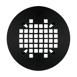 Sioux Chief 4-1/4 in. Matte Black Round Steel Drain Grate