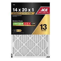 Ace 14 in. W X 20 in. H X 1 in. Synthetic 13 MERV Pleated Air Filter 1 pk