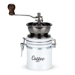 TWINE Country Cottage Silver/White Ceramic/Metal Coffee Grinder
