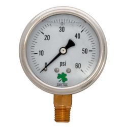 Zenport 2.5 in. ABS Plastic Glycerin Filled Pressure Gauge 60 psi
