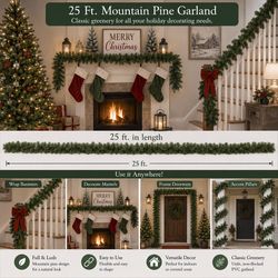 FC Young 25 ft. L Mountain Pine Christmas Garland