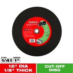 Diablo 12 in. D X 1 in. X 1/8 in. thick Aluminum Oxide High Speed Metal Cut-Off Disc 1 pk