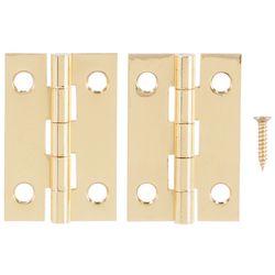 Ace 1-1/2 in. W X 1 in. L Polished Brass Brass Medium Hinge 2 pk
