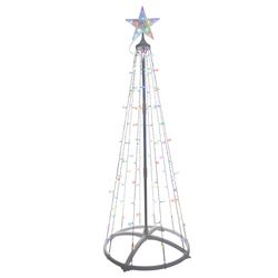 Celebrations Platinum Brilliant LED RGBW Straight Frame Tree 4 ft. Yard Decor