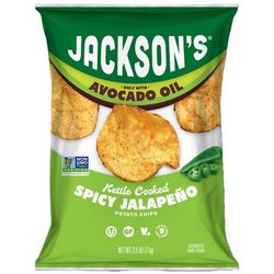 Jackson's Spicy Jalapeno Kettle Cooked Potato Chips 2.5 oz Bagged