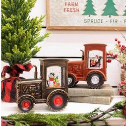 Gerson LED Assorted Holiday Tractor Indoor Christmas Decor 6.95 in.