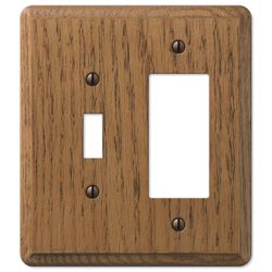 Amerelle Contemporary Brown 2 gang Wood Toggle Wall Plate 1 pk
