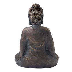 Glitzhome Resin Brown 19 in. Meditating Buddha Statue