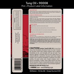 Old Masters Wood Care Clear Tung Oil 1 pt