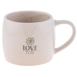 Karma Reese 15 oz White BPA Free Daisy Mug