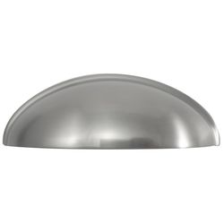 Laurey Newport Half Oval Cabinet Pull Cup 3 in. Satin Nickel 1 pk
