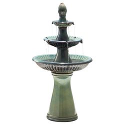 Glitzhome Ceramic Turquoise 45.25 in. H Outdoor Fountain