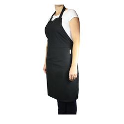 Mu Kitchen 2 pocket Onyx Cotton Solid Herringbone Weave Bibb Apron