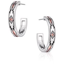 Montana Silversmiths Women's Western Sands Two-Tone Hoop Silver Earrings