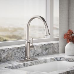 Kohler Ackley One Handle Stainless Steel Pull-Down Kitchen Faucet