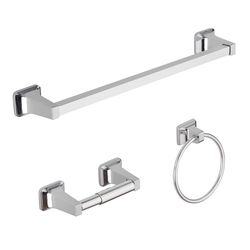 OakBrook Collection Chrome Silver Zinc Towel Bar Set