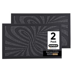 Superio Brand 18 in. W X 30 in. L Gray Abstract Coir Door Mat