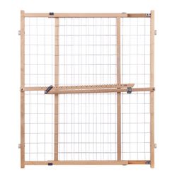 North States Gray 32 in. H X 29-1/2-50 in. W Wood Wire Mesh Gate