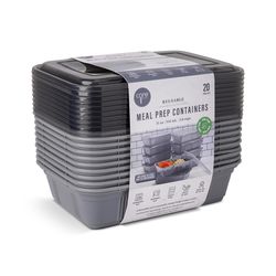 Core Kitchen 31 oz Black/Gray Meal-Prep Container 1 pk