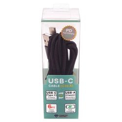 Diamond Visions Assorted Braided Cord USB-A to USB-C Cable For All Smartphones 6 ft. L