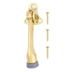 Ace 4 in. W Metal Bright Gold Kick-Down Door Holder Mounts to door and wall 0 in.
