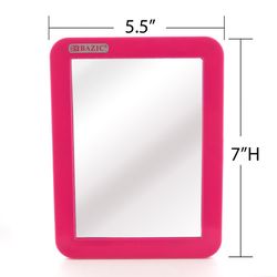 Bazic Products 7 in. H X 5.40 in. W Gloss Assorted Plastic Magnetic Mirror