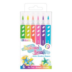 Bazic Products Neon Color Assorted Brush Markers 6 pk