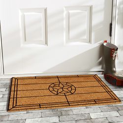 Home & More 1.42  W X 2.42  L Multi-color Big Star Coir Door Mat