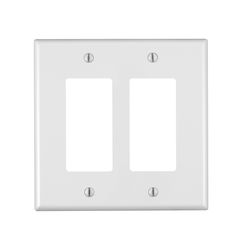 Leviton White 2 gang Plastic Decorator Oversized Wall Plate 1 pk