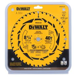 DEWALT 8-1/4 in. D X 5/8 in. Tungsten Carbide Tipped Circular Saw Blade 40 teeth 1 pk