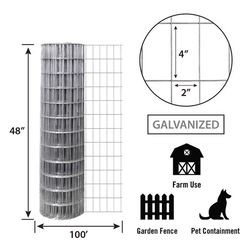 FarmGard 48 in. H X 100 ft. L Steel Welded Wire Fence Silver